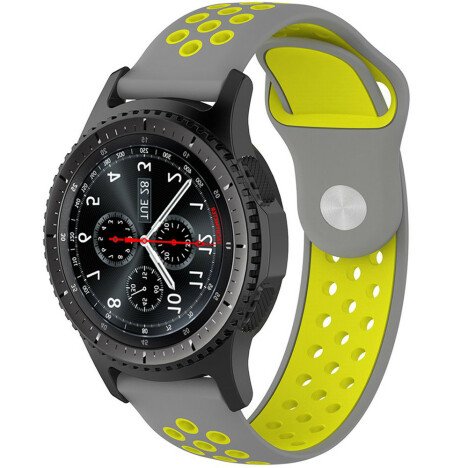 Curea ceas Smartwatch Samsung Galaxy Watch 4, Watch 4 Classic, Gear S2, iUni 20 mm Silicon Sport Gre